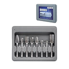 Carbide Burr Set 1/4 Shank 8pcs Tungsten Carbide Rotary Files Kit with Storage Case Die Grinder Bits for Metal Engraving, Wood Carving & Deburring Tools