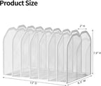 White 7-Section File Folder Organizer for Desk – Metal Vertical File Holder, Desktop File Organizer Vertical Stand, Letter/A4 Folder Rack, Upright File Sorter, Office Paper Organizer