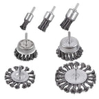 Rocaris 7Pcs Twist Knot Wire Wheel Brush for Drill Crimped Cup Wire Wheels Brush Set for Drill with 1/4-Inch Shank for Rust Removal, Corrosion and Scrub Surfaces