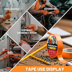 RED WOLF 10 Pack Orange Electrical Tape 3/4 Inch x 66 Ft Industrial Grade UL/CSA Listed 7 Mil Thick Flame Retardant High Temp Waterproof Electrical PVC Tape Electric Super Vinyl Rated 600V