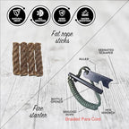 Ultimate Flint Fire Starter Kit with Pouch — Weatherproof Emergency Survival Kit Incl Camping Fire Saw, Magnesium Fire Starter, Fat Rope, Char Cloth, Rope Lighter, & Sticks for Outdoors