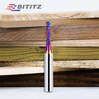 2PCS Upcut Spiral Router Bit 1/4 Inch Shank 1/8 Inch Cutting Diameter 1/2 inch Cutting Length with Extra Long Life Coating CNC Router Bits End Mill for Wood Cutting, Slot Mortise, Engraving