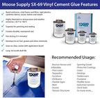 SX 69 Vinyl Repair Kit | Inflatable Bounce House Repair Kit | Includes 8 Ounce Adhesive and Vinyl Roll | for Flexible, Waterproof Repairs of Tears, Punctures, and Holes