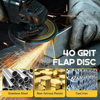 TOLESA Flap Discs 4 1/2 for Angle Grinder, 40 Grit Type 29 Zirconia Grinding Disc for Stainless Steel, Sheet Metal, Cast Iron (24 Pack)