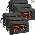 Aliceset 6 Pcs Small Tool Pouch 1680D Oxford Zipper Bags with Clear Window, Multipurpose Zipper Pouch Heavy Duty Waterproof Utility Bag for Tool Organization and Storage