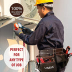 LAUTUS Oil Tanned Leather Tool Belt/Pouch/Bag, Carpenter, Construction, Framers, Handyman, Electrician - 100% LEATHER