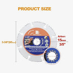 Carbide Multi Wheel,BRSCHNITT 2pcs 4 Inch (100mm) with Arbor 7/8"-5/8" Tungsten Carbide Cut Off Wheel for Wood,Laminate,Gypsum Board,Plastic for Angle Grinder Cutting Disc