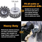 Rocaris 7Pcs Twist Knot Wire Wheel Brush for Drill Crimped Cup Wire Wheels Brush Set for Drill with 1/4-Inch Shank for Rust Removal, Corrosion and Scrub Surfaces
