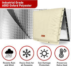 Redford Supply Co. Cold Snap (0°F) Backflow Preventer Insulation Cover, 2-Way Custom, 36"W x 24"H, Pipe Insulation, Water Sprinkler Covers for Outside, Sprinkler Backflow Cover for Winter (Beige)