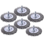 6 Pack Wire Wheel Brush for Drill - 1/4 Inch Hex Shank, Coarse Carbon Steel Crimped Wire Wheel for Cleaning Rust