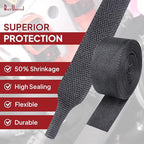 Heat Shrink Braided Sleeving, 2:1 Ratio Shrinkable Fabric Tubing Sleeve Abrasion Protection Cable Wire Sheath (1-1/8"-15ft)