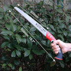 HAUTMEC 12" Pruning Hand Saw, A Pull Stroke Saw with Straight SK5 Steel Blade, Trapezoidal Teeth and Scabbard, for Pruning, Woodworking, Sharp Stone Series, HT0305