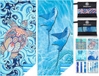 2 Pack Microfiber Lightweight Beach Towel Sand Free Quick Dry Absorbent Thin Compact Towels for Swimming Pool Camping Beach Accessories Large Easy Pack Travel Things for Vacation Essentials Gift