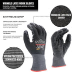 linconson 12 Pack Safety Performance Series Construction Mechanics Wrinkle Latex Work Gloves