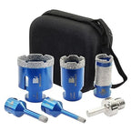 Tile Hole Saw Kit - BRSCHNITT Diamond Core Drill Bit Set 1/4",5/16",1-3/8",2" Drill Bit&1" Diamond Finger Milling Bit for Porcelain Tile Ceramic Marble Granite & Adapter