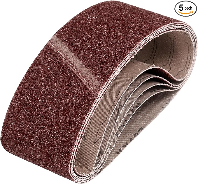 HARFINGTON 3 x 21 Inch Sanding Belts, 5 Pcs 40 Grits Aluminum Oxide Belt Sander Abrasive File Belt for Woodworking, Metal Polishing, Knife Sharpener