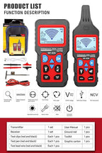 NF-826 Underground Wire Locator Circuit Tracker 12-400V AC/DC, locates Circuit Breakers, fuses, Wires, Short Circuits, Open Circuits, Ceiling/Wall/Dog Fence Cables, Irrigation Control Lines