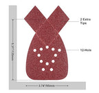 S SATC Mouse Sander Pads 50 PCS Mouse Detail Sander Sandpaper with Extra 3 Tips 60/80/120/150/240 Grits Assortment Mouse Sandpaper 5-1/4" x 3-3/4" 12 Holes