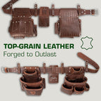 STRONGLAD Leather Carpenter Tool Belt - Top-Grain with 21 Pockets-Heavy Duty Framing Tool Belt & Carpenter Bags for Construction PR1000