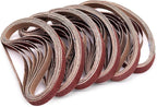 48 PCS 1/2 x 18 Sanding Belts, 1/2x18 Aluminum Oxide Sanding Belts for Mini Air Belt Sander, 8 Each of 40,60,80,120,180,240 Grit