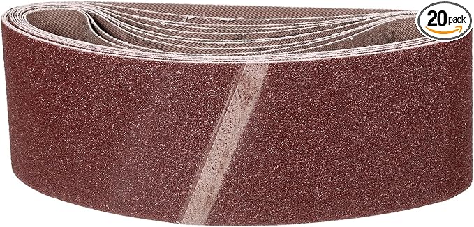4 x 24 Inch Sanding Belt, 20 Pcs 80 Grit Knife Sharpener Belts Work Sharpening for Belt Sander Knife Carving Tool Metal Working