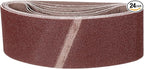 4 x 24 Inch Sanding Belt, 24 Pcs 80 Grit Knife Sharpener Belts Work Sharpening for Belt Sander Knife Carving Tool Metal Working