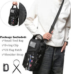 Heavy Duty Small Tool Bag with D-Ring Clip,Flag Patch&Shoulder Strap - Small Tactical Molle Zipper Tool Bag,EDC Storage Tool Bags for Men,Multipurpose Utility Work Organizer Bag