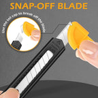 300 Pcs Box Cutters Retractable Utility Knife Office Supplies 9mm Wide Blade Cutter Compact Razor Knife for Home Use(Black)