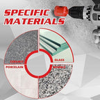 Goldblatt Diamond Drill Bits, 5 Pcs Set 1/4"", 5/16"", 3/8"", 3/4"" Drill Holesaw and 6mm Carbide Drill with Quick Fit Hex Shank for Ceramic Porcelain Tile Marble Granite (not for Wood), G02643