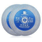 Diamond Porcelain Tile Saw Blade - BRSCHNITT 2pcs 5" Super Thin Diamond Cutting Grinding Disc with X Teeth Arbor 7/8“-5/8“ for Ceramic Tiles,Granite,Marble Angle Grinder Circle Saw Blade