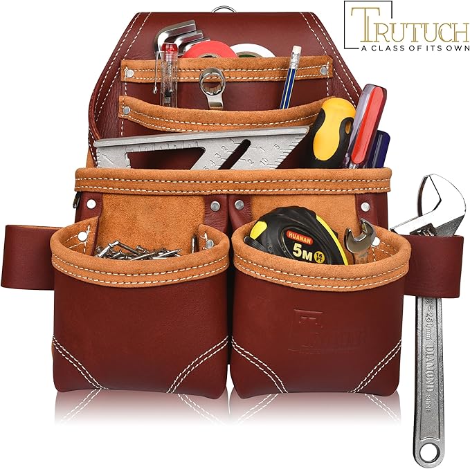 Grain Leather Electrician Tool Pouch | Carpenter Tool Pouch | Electrician Pouch | Electric Tool Bag | Electrician Bag | Leather Tool Belt