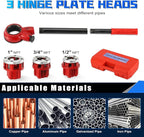 Pipe Threader Ratchet Kit， Manual Ratcheting Pipe Threading Tool Set with 3 NPT Dies 1/2" NPT, 3/4" NPT, 1" NPT,Portable Cast Iron Pipe Threading Set for Galvanized Aluminum Iron Copper PVC Pipes