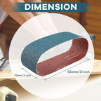 3x21 Inch Belt Sander Sanding Belts Kit 20 Pcs (5 Each of 40/60/80/120 Grits), Zirconia Belt Sander Paper Sanding Belts for Wood, Metal, Cars, and Furniture, 20-Pack