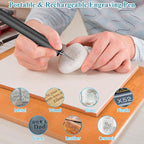 Electric Engraving Pen with Light, Mini DIY Electric Etching Machines with 44 Bits,USB Rechargeable Cordless Rotary Tool,Engraving Pen for Metal, Wood, Glass and Plastic,Dark Grey