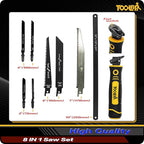 8-In-1 Multi Blades Hand Saw, Drywall Cutter. Hacksaw. Long Blade Hand Saw, Jab Saw, For Cutting Drywall, Sheetrock, Wood, Metel, Plastic, Plywood. Blade Quick Change Mechanism.
