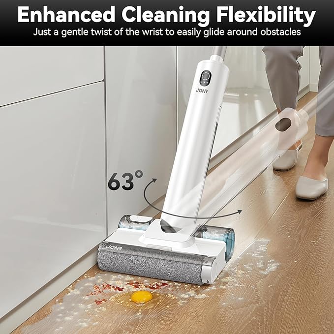 JONR S20 Pro Cordless Wet Dry Vacuum Cleaner, 180°Lay-Flat Design, Lightweight Vacuum Mop with Self-Cleaning, Self-Drying and Edge Cleaning, Floor Cleaner for Tiles and Hard Floors