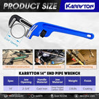 14 Inch End Pipe Wrench, Jaw Opening 2.75"/70mm Adjustable Cast Iron offset Handle Plumbing Wrench, Perfect Plumbers Tool for Oil Field, Plumbing, Auto Repair, Construction and Mechanics