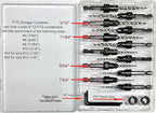 FTG USA Countersink Drill Bit Set for Wood with Tapered Drill Bit - #4 (7/64"), #6 (9/64"), #8 (11/64"), #10 (3/16")