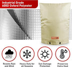 Redford Supply Co. Cold Snap (5°F) Backflow Preventer Insulation Cover, 20"W x 26"H, Pipe Insulation, Water Sprinkler Covers for Outside, Sprinkler Backflow Cover for Winter, Well Pump Bag (Beige)