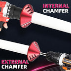 2 in 1 PVC Deburring Tool, Inner Outer Pipe Reamer with 3 Blades, Pipe and Tubing Chamfer Tool for OD 0.75" to 3.5" ID 0.92" to 3.89", Burr Remover for CPVC ABS PP PE Pipes
