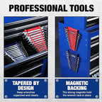 WORKPRO 2-Pack Magnetic Wrench Organizer, 12-Piece Wrench Holder Set for Tool Box Drawer, Wrench Rack Tool Trays SAE(1/4" - 15/16") and Metric(6mm-24mm)