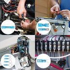 Kuject 200PCS Heat Shrink Wire Connectors Kit, Electrical Waterproof Crimp Butt Terminals, Insulated Spade Connectors for Automotive Marine Boat Truck, Include Rings Forks Spade Butt Splices