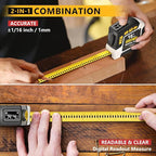 Alloyman 2-in-1 Digital Tape Measure, 16Ft Length, 6 Unit Options, 4 Measuring Modes, Stores 50 Records, Auto Lock with Magnetic Hook, Waterproof & Drop-Resistant