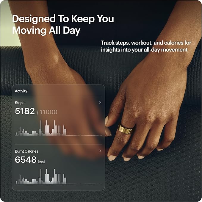 ULTRAHUMAN Ring AIR-Smart Ring Health Tracker, Size First Sizing Kit,Sleep Tracker,Smart Ring for Men/Women,Fitness Tracker (Made in India, Bionic Gold, 7)