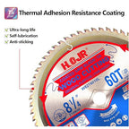 Woodworking Circular Saw Blade,8-1/4" 60-Tooth 5/8" Arbor,Fine Finish/General Purpose, Special Anti-Thermal Adhesion Coating on Cutting Head -TA,High Finish, Long Life,8-1/4" 60T TA