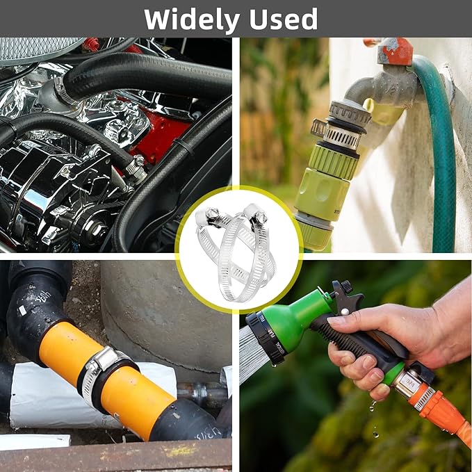 Hose Clamps, DIY 12.5 FT Metal Strap + 8 Fasteners, Hose Clamps Stainless Steel, Large Adjustable Hose Clamp Pipe Clamp for Pipe Automotive Mechanical Applications