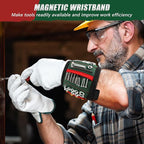 Magnetic Wristband for Tools, Tool Belt Wrist Band with 15 Powerful Magnet, Adjustable Wrist Screws Holder, Gifts for Men, Him, Dad, Fathers Day, Mechanics, Woodworker, Handyman