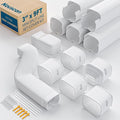 3" 9Ft Mini Split Line Set Cover with Flexible Duct, Upgrade PP Decorative Minisplit Lineset Cover Kit, Paintable for Mini Split, Air Conditioner, Central AC, HVAC and Heat Pumps, White