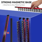 Magnetic Socket Holder Organizer Set - 9-Piece Detachable Trays for 1/4", 3/8", 1/2" Sockets, 120-Piece Toolbox Drawer Organizer, Aluminum Alloy Garage Storage for Mechanics & DIY (Red/Blue/Green)