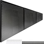 Metal Pegboard for Garage Storage,Steel Pegboard Heavy Duty 16-Inch X 32-Inch Metal Peg Board Tool Organization Panels (Black, 3 Pack)